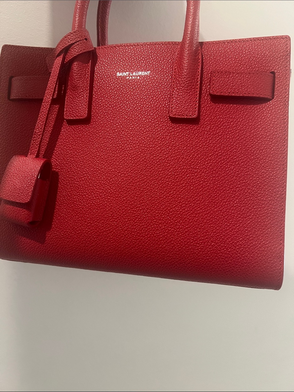 Saint Laurent/ YSL Sac de Jour nano size in Red Color - Picture 12 of 15